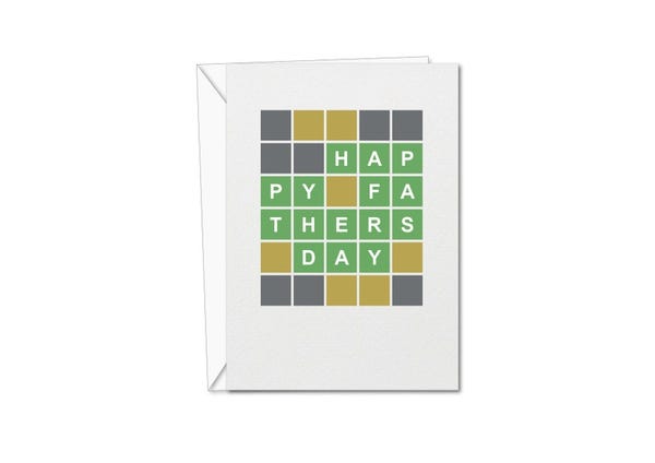 Wordle Father's Day Card Wordle Card Quirky Cards