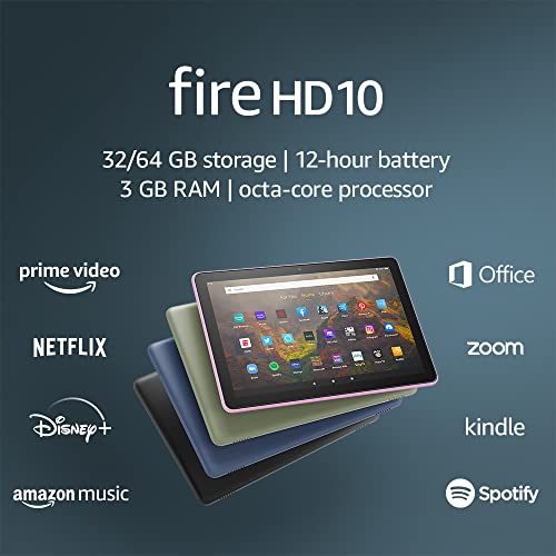 Fire HD 10 tablet, 10.1", 1080p Full HD, 32 GB, latest model (2021 release)