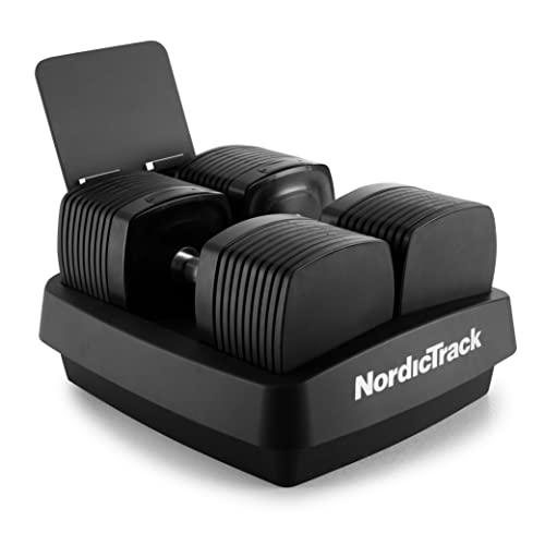 NordicTrack 50 Lb iSelect Adjustable Dumbbells, Works with Alexa