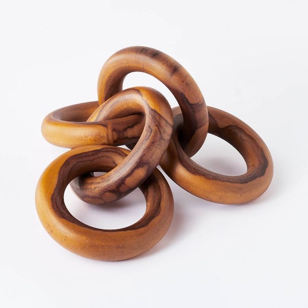 Threshold designed with Studio McGee Decorative Teak Wood Chain Figurine