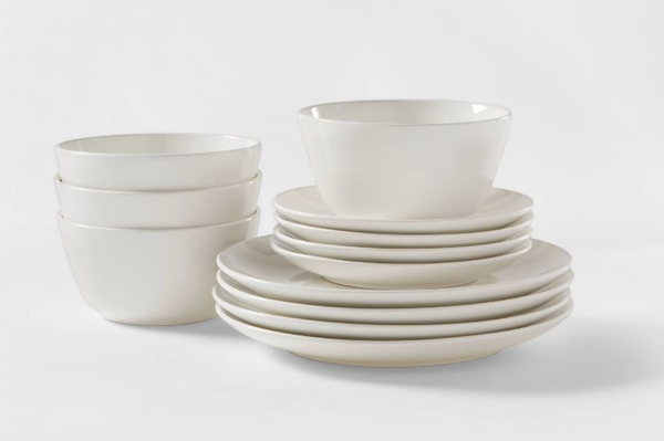 12pc Stoneware Avesta Dinnerware Set White - Project 62™

