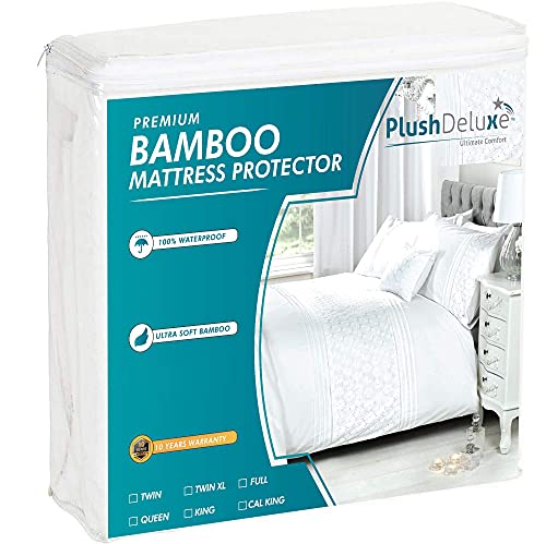 PlushDeluxe Premium Bamboo Mattress Protector 