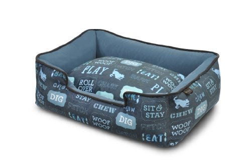 P.L.A.Y. Pet Lifestyle and You Dog's Life Dark Blue Lounge Bed, Medium