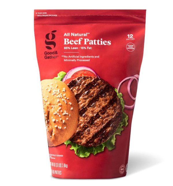 All Natural 85/15 Beef Patties - Frozen - 3lbs - Good & Gather™

