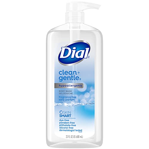 Dial Clean + Gentle Body Wash, Fragrance Free, 23 fl oz (Pack of 3)