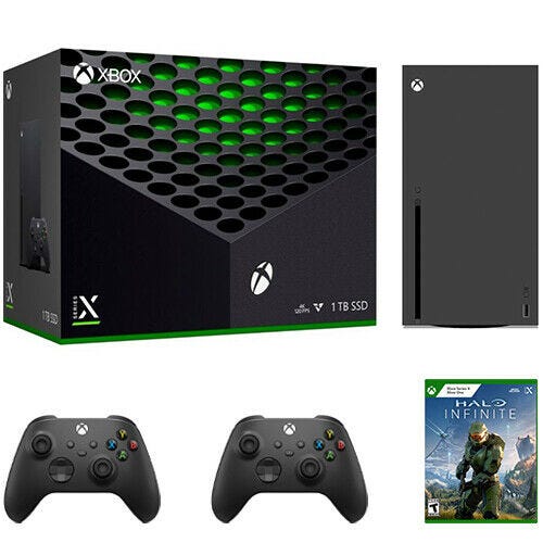 Console SSD Xbox Series X 1 To + manette sans fil Xbox supplémentaire + Halo Infinite