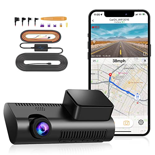 4K Dash Cam with GPS WiFi & Type C Hardwire Kit