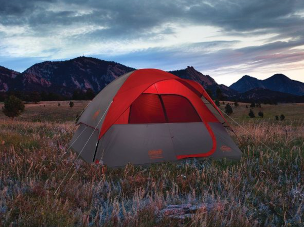 Coleman Flatwoods II 6-Person Dome Tent - Gray/Red

