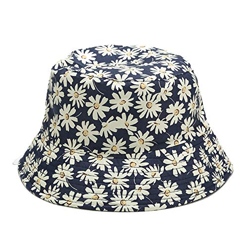 Mashiaoyi Unisex Print Double-Side-Wear Reversible Bucket Hat Chrysanthemum