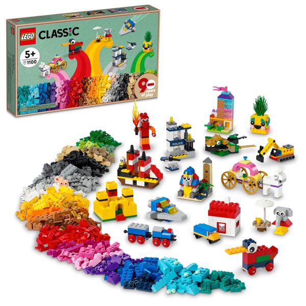 LEGO Classic 90 Years of Play Building Set with 15 Mini Builds 11021