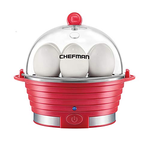 Chefman Egg-Maker Rapid Poacher, Food & Vegetable Steamer, Quickly Makes Up  to 6, Hard, Medium or Soft Boiled, Poaching/Omelet Tray Included, Ready