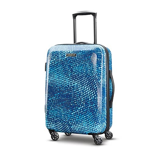 American Tourister Moonlight Hardside Expandable Luggage, Blue Dots, Carry-On 20-Inch