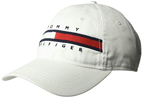 Tommy Hilfiger Men's Men's Dad Hat Avery Baseball Cap, Classic White