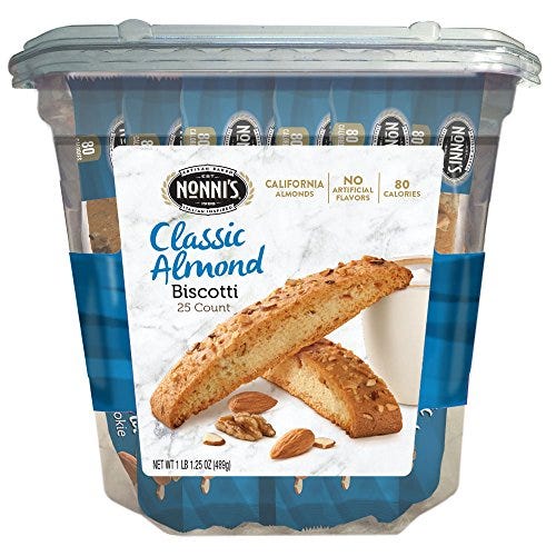 Nonni's Biscotti Value Pack, Originali Classic Almond, 25 Count, 1.1 Pound