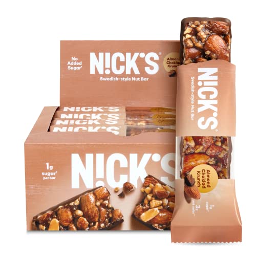 Nick's Keto Nut Bar, Almond Chocolate, Keto Nut Snack for Sports, Hiking & Outdoor Activities