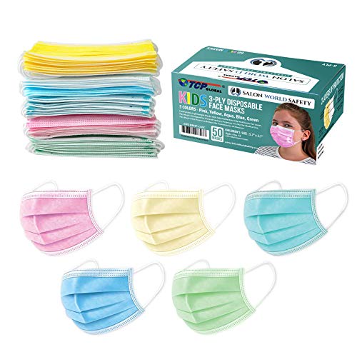 Kids Face Masks 3-Ply Protective PPE (5 Colors) 