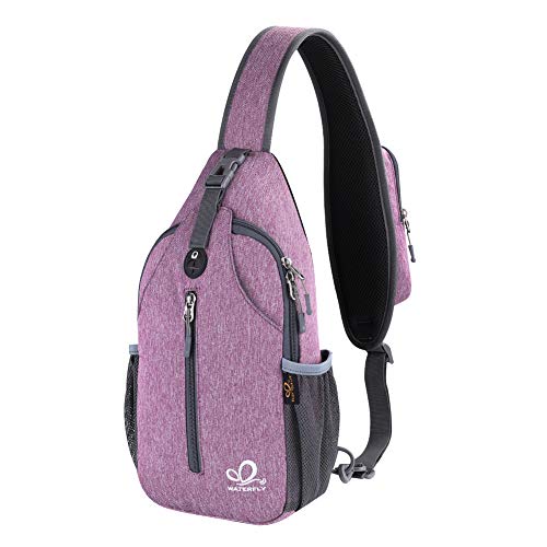 Crossbody Sling Backpack Sling Bag Travel Hiking Chest Bag Daypack (Purple)