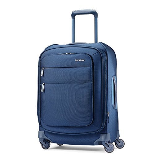 Samsonite Flexis Softside Expandable Luggage with Spinner Wheels, Carbon Blue, Carry-On 20-Inch