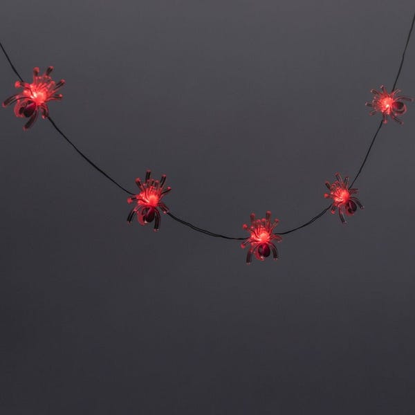 Spider Reflector Red LED Bulbs Halloween String Lights