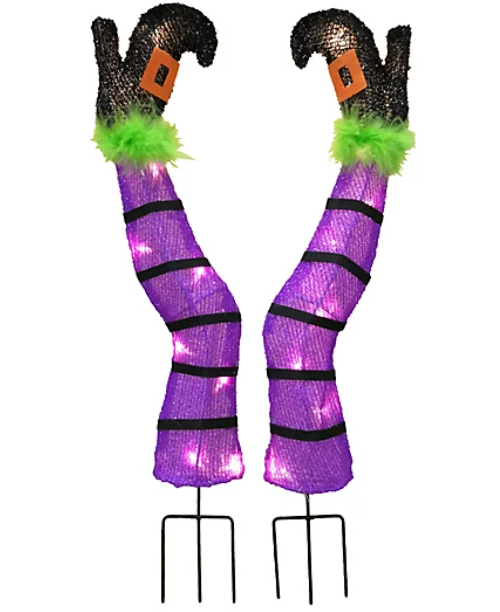 18-Inch Halloween LED Witch Leg Stakes Decoration
