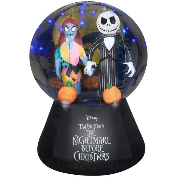Inflatable Nightmare Before Christmas Jack and Sally Globe Scene