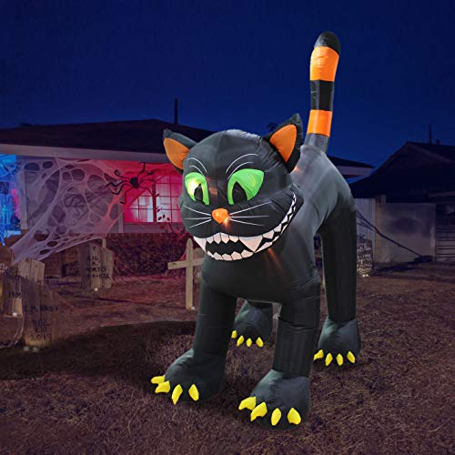 11 Foot Tall Animated Halloween Inflatable Black Cat