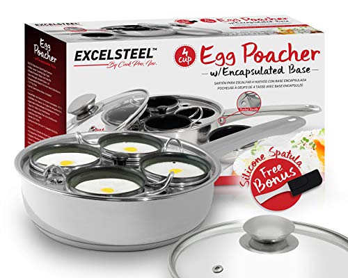 EXCELSTEEL Induction Cooktop Egg Poacher, 4 Cups,
