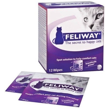 Feliway Lingettes humides confortables pour chats, 12 ct