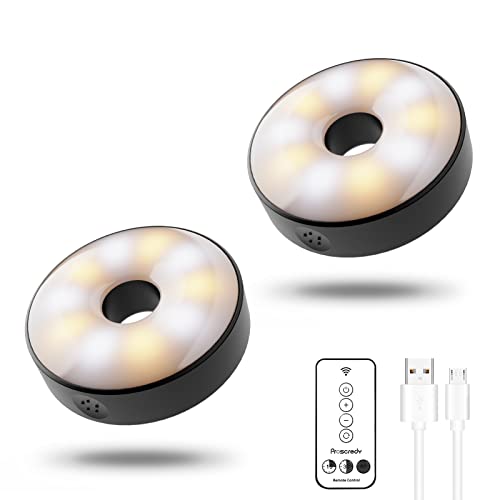 Rechargeable Puck Lights with Remote (2 Pack)