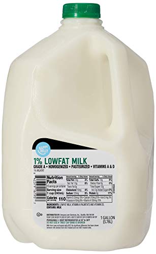 Amazon Brand - Happy Belly 1% Low Fat Milk, Gallon, 128 Ounces