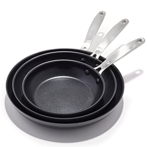OXO Good Grips Pro Hard Anodized 3 Piece Frying Pan Skillet Set