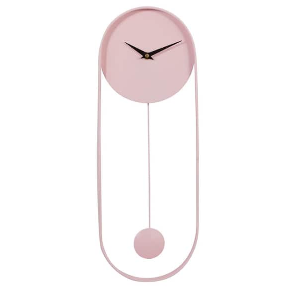 Modern pink metal wall clock