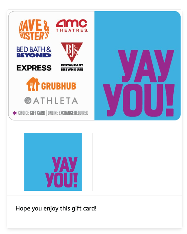 YAY YOU Gift Card - Email Delivery
