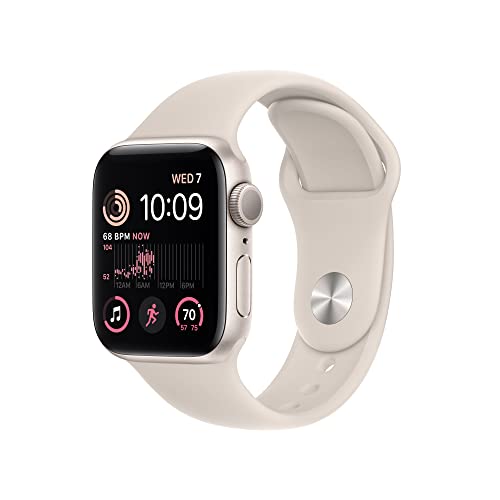 Apple Watch SE (2nd Gen) [GPS 40mm] Smart Watch w/Starlight Aluminum Case & Starlight Sport Band