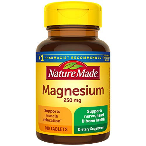 Nature Made Magnesium Oxide 250 mg, Dietary Supplement for Muscle, Heart, Bone and Nerve Health Support