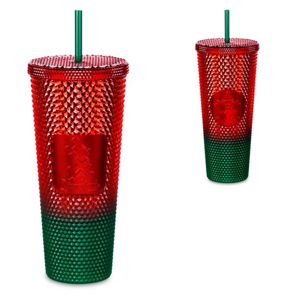 Mickey Mouse Christmas Starbucks Tumbler with Straw