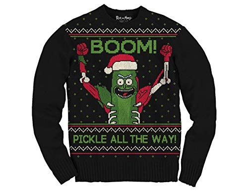 Ripple Junction Rick and Morty Boom Pickle Rick Adult Sweater 3XL Black