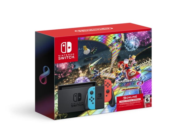 Nintendo Switch™ w/ Neon Blue & Neon Red Joy-Con™ + Mario Kart™ 8 Deluxe (Full Game Download)