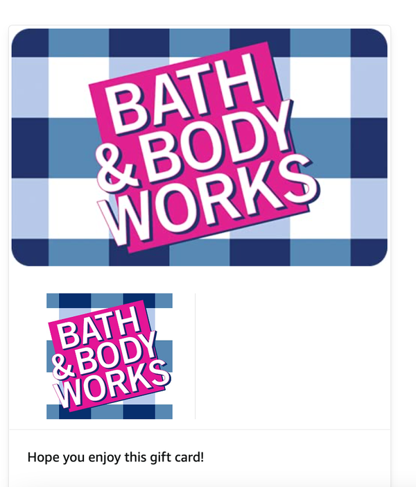 amazon bath and body works gift card