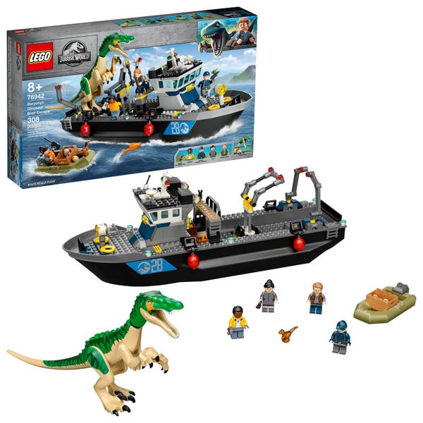 LEGO Jurassic World Baryonyx Dinosaur Boat Escape 76942 Building Set