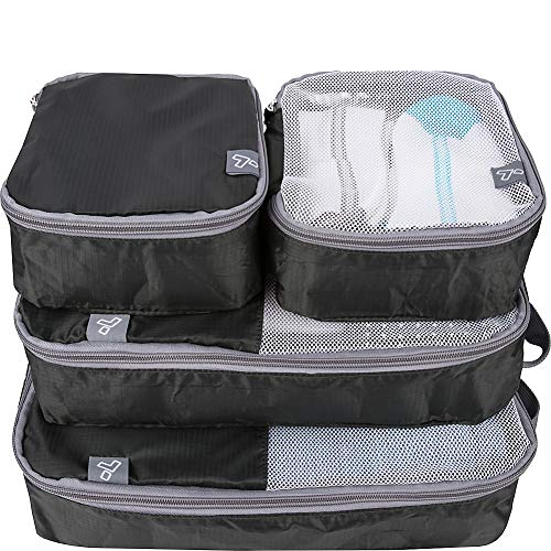 Travelon Set of 4 Soft Packing Organizers, Black, One Size