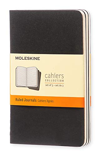 Moleskine Cahier Journal, Soft Cover, Pocket (3.5" x 5.5") Ruled/Lined, Black