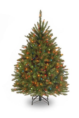 National Tree Dunhill Fir Tree With Multicolor Lights 4.5 Feet