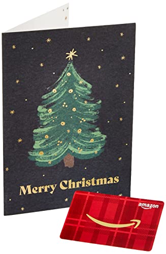 Amazon.com Gift Card in a Water Color Christmas Tree Premium Greeting Card