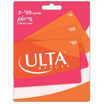Ulta Cosmetics $55 Value Gift Cards - 2 x $25 Plus $5 Bonus