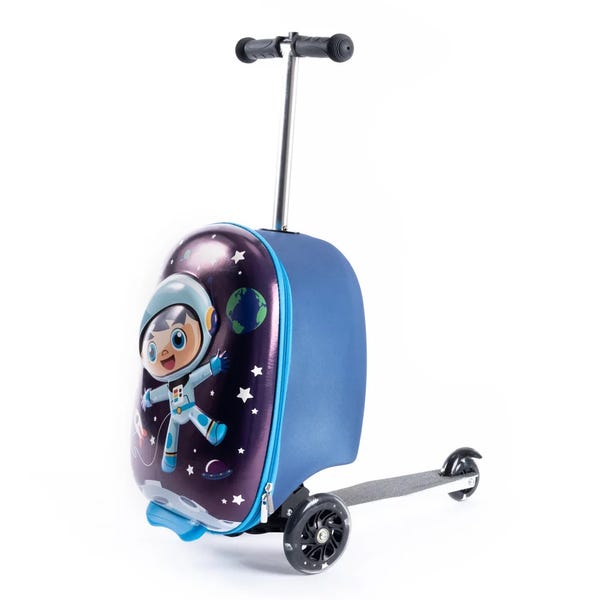 Space Boy 3D Hard Shell Scooter Ride-On Suitcase