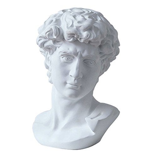 LKXHarleya 6 Inch Classic Greek Michelangelo David Bust 