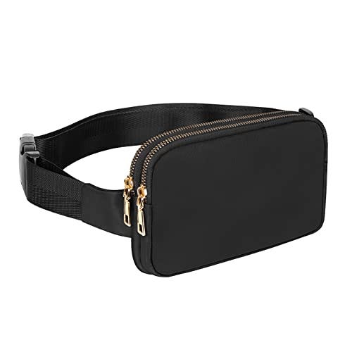 ODODOS Fanny Pack with Adjustable Strap for Women Men, Outdoor Mini Belt  Bag Small Waist Pouch, Black