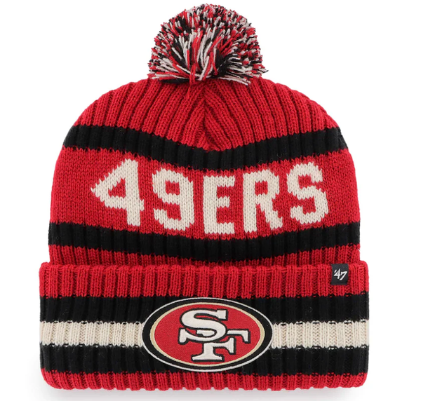 Women's New Era White San Francisco 49ers 2023 Sideline Cuffed Knit Hat with Pom