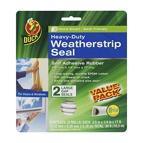Duck Brand Heavy-Duty Self Adhesive Weatherstrip Seal for Large Gap